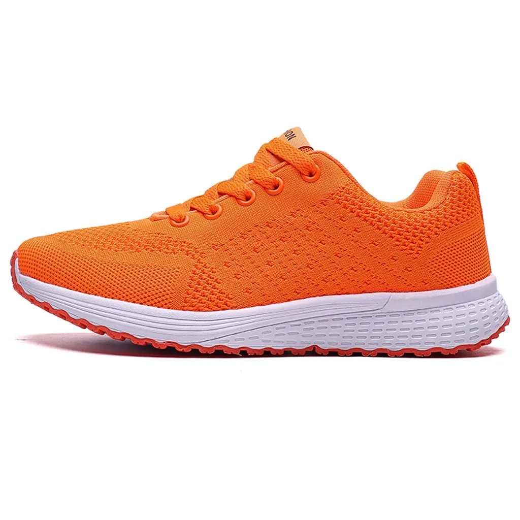 Обувь для бега оранжевого цвета; женская модная Повседневная дышащая Тканевая обувь; прогулочная спортивная обувь кроссовки для студентов