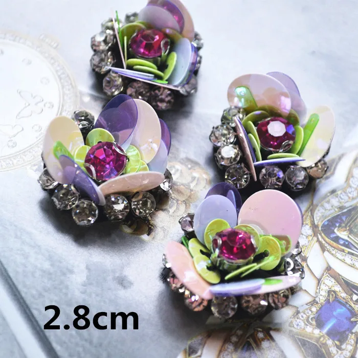 

manual Beaded Rhinestone Flower Patch for Clothes Sewing on Beading Applique Bags Shoes Jackets Decoration DIY Appliques
