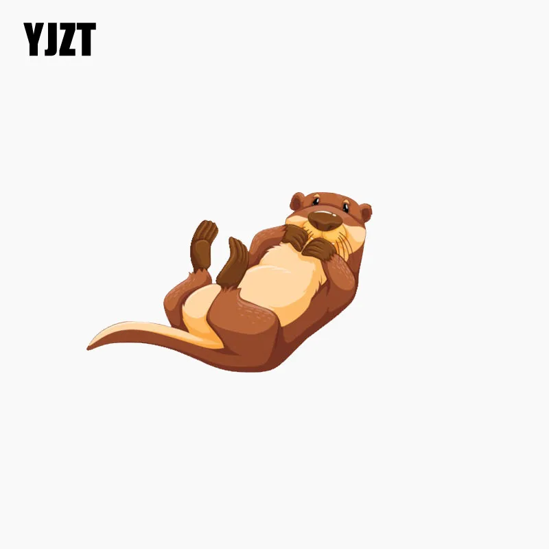 YJZT 11.2CM*7.1CM Car Styling Cute Otter Sticker Reflective Decal C1-7796 | Автомобили и мотоциклы