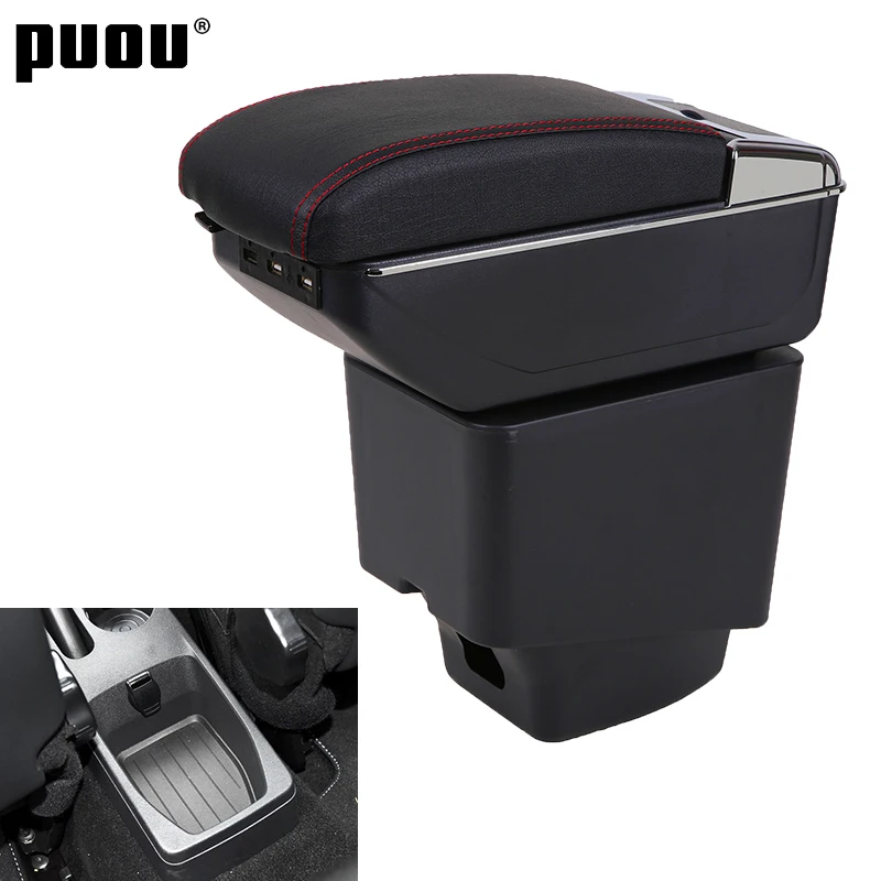 

Central Store Content box For Renault Captur Kaptur Rotatable Storage Armrest Box with ashtray Cup holder USB Interface accessor