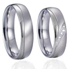 Alliances amour mariage Couple anneaux de mariage ensemble pour hommes et femmes couleur argent titane acier inoxydable bijoux pas de décoloration/rouille ► Photo 2/6