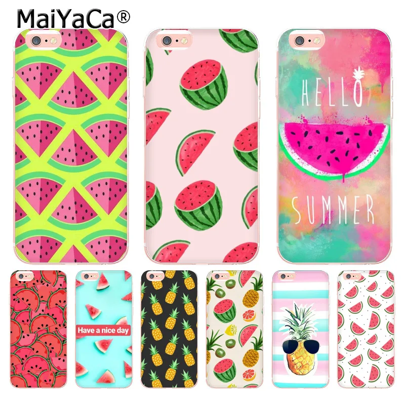 Летние фрукты Pinewatermelon роспись дизайн чехла для телефона iphone 12 11 Pro 8 7 6 6S Plus X 5 5S SE XS