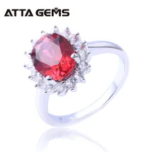Кольцо из рубинового стерлингового серебра для женщин, обручальное кольцо, Яркое Красное искусственный рубин 3,9 карат, с лицом, вырезанное романтическим стилем, женское популярное кольцо