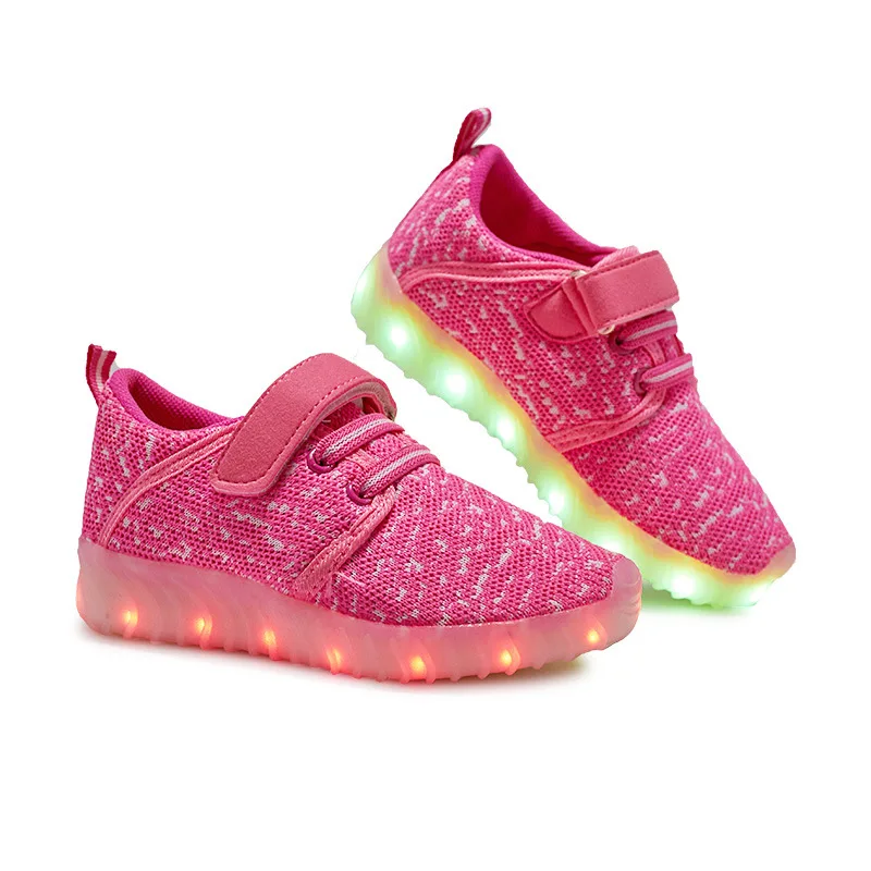EUR 25-37 светящиеся кроссовки USB зарядка Led детская обувь мальчики девочки светящиеся теннисные Детские светящиеся кроссовки