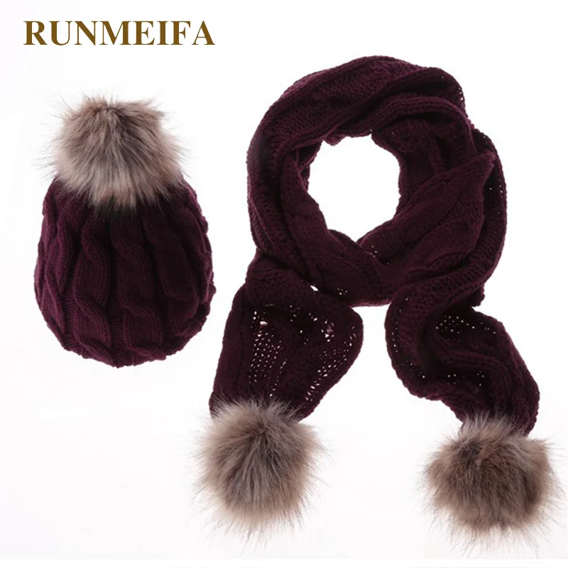 2108 классический модный акриловый Теплый шарф и шапка набор для женщин осень и зима твердый шарф шляпа подарок - Цвет: D