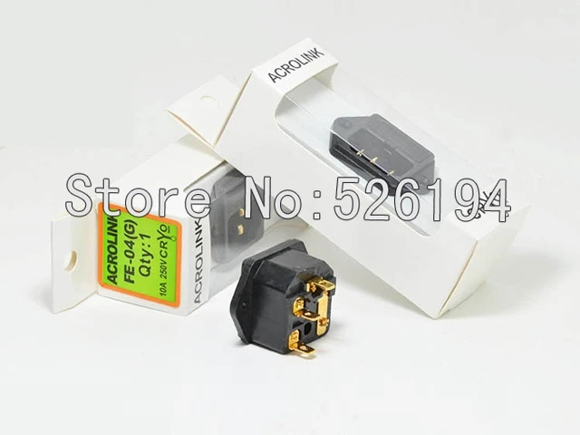 Free shipping Acrolink Power IEC Inlets FE-4(G) Input Power Connector - 24k Gold-Plated