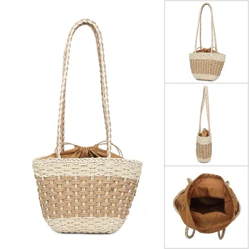 

Women Handbag Hand Made Straw Woven Tote Large Capacity Summer Beach Party Shoulder Bag Best Sale-WT