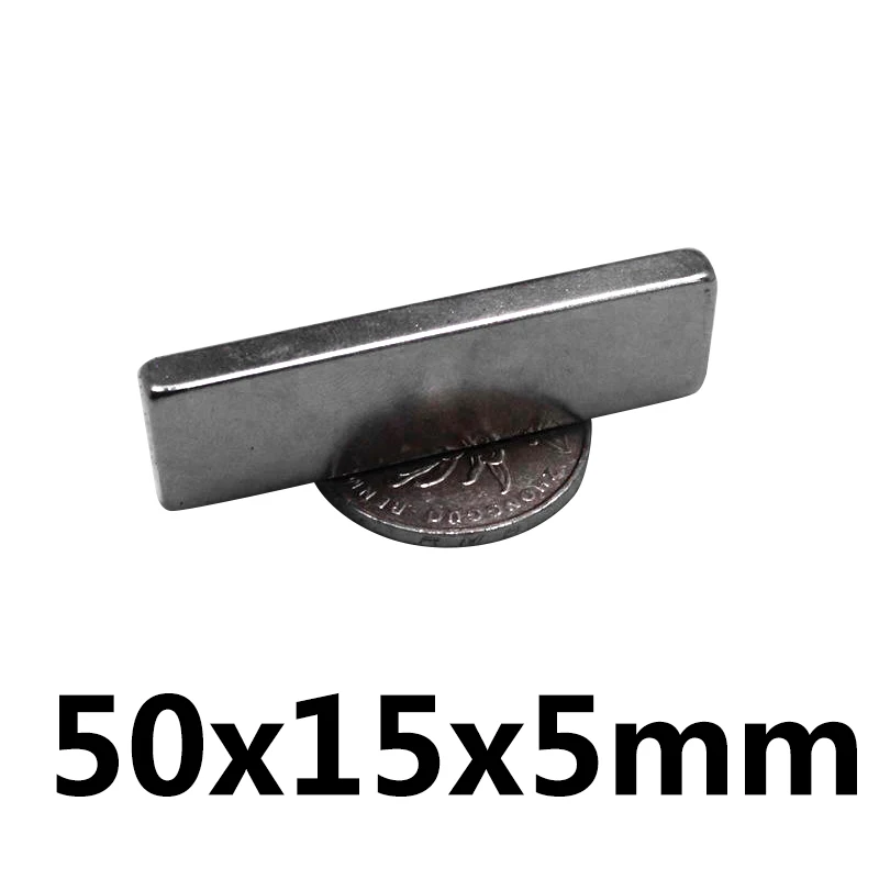 

1pcs 50x15x5mm Neodymium Magnet Block N35 Permanent Super Strong Powerful Small Magnetic Magnets Square 50x15x5 50*15*5 mm
