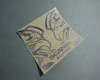 

RC actros truck double goshawk head logo sticker decals for tamiya 1/14th scale rc scania r620 56323 r730 tractor trailler truck