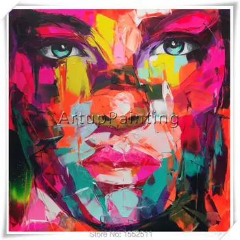 

Francoise Nielly canvas painting caudros decoracion wall Art pictures for living room Palette knife portrait Face Oil painting15