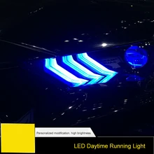 QHCP высокое качество мобильное приложение управление многоцветный светодиодный фары дневного света для автомобиля стикер украшение подходит для Ford Mustang аксессуары