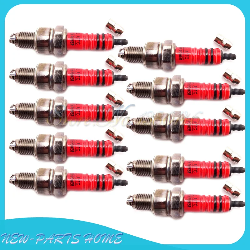 

10x 3 Electrode Red Spark Plug A7TC For 50cc 90cc 110cc 125cc Pit Dirt Bike ATV Scooter