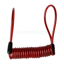 Motorcycle 120cm Safety Lanyard Spring Coil Wire Disc Brake Lock Reminder Cable#T518#