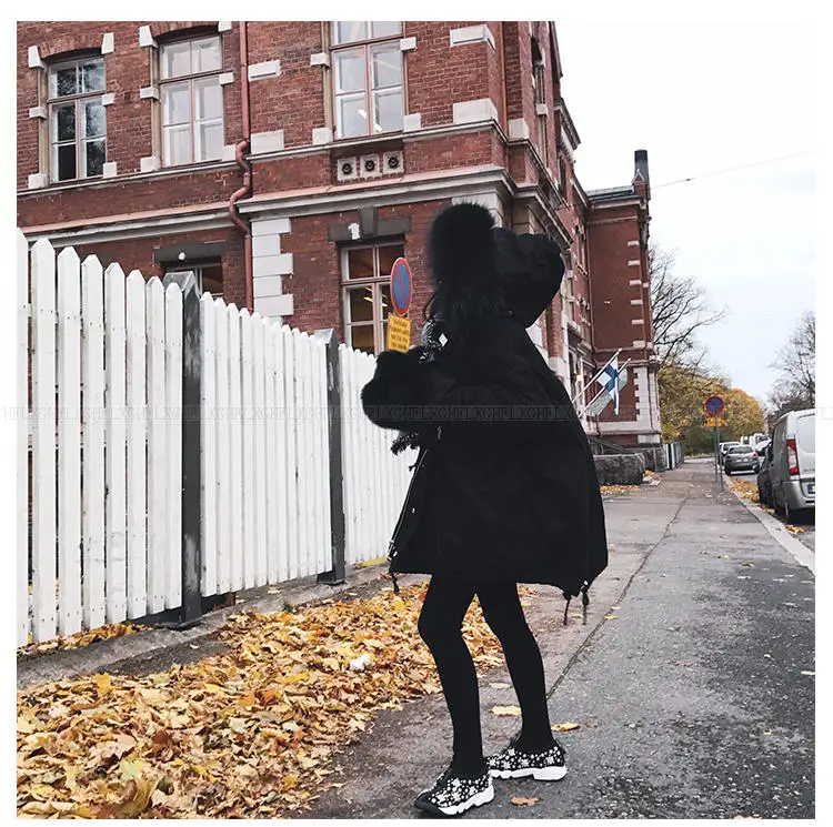 2018 Winter Women Hooded Coat Fur Collar Thicken Warm Long Jacket women's coat girls long slim big fur coat jacket Cotton Parka 2018 Winter Women Hooded Coat Fur Collar Thicken Warm Long Jacket women's coat girls long slim big fur coat jacket Cotton Parka