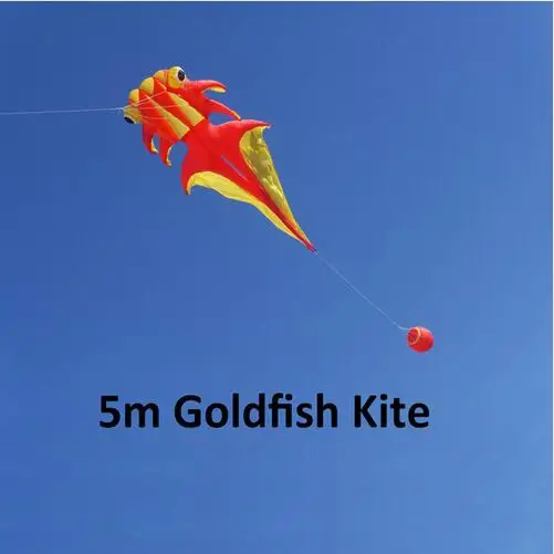 free shipping high quality 5m gold fish kite reel squid toy kite kaixuan kite volantines plane kite dinosaur kites weifang