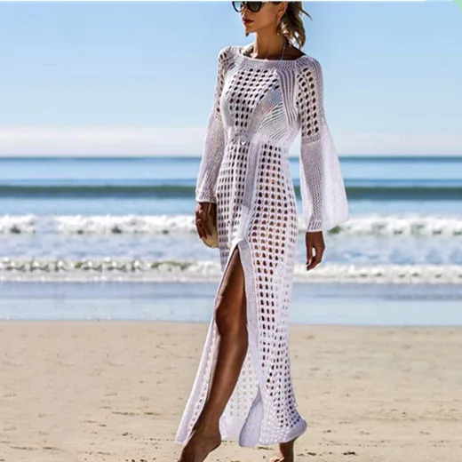 Bsubseach 2019 Летние Женские однотонные бикини повседневные Boho полые тонкие длинные
