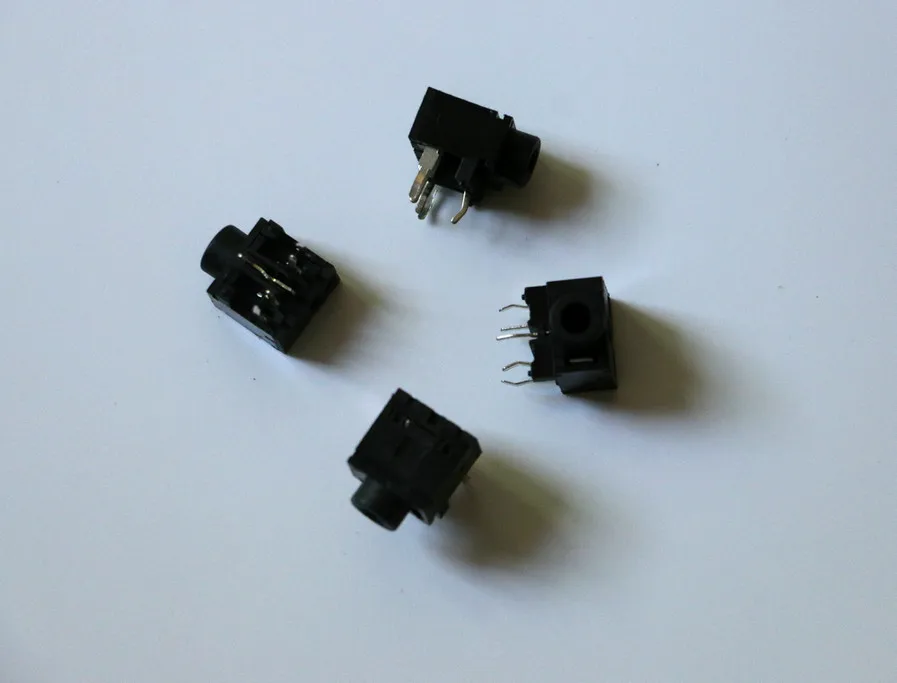 5 pieces PJ317 black feet 3.5MM headphone jack audio video socket Binaural channel headset Female plug new | Обустройство дома