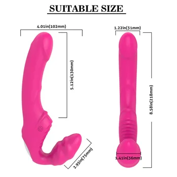 Lock vagina Strapless Strapon Dildo Vibrator 9 Speeds Double Vibrating Lesbian G-pot Vibrator Adult Sex Toys for woman Couples 4