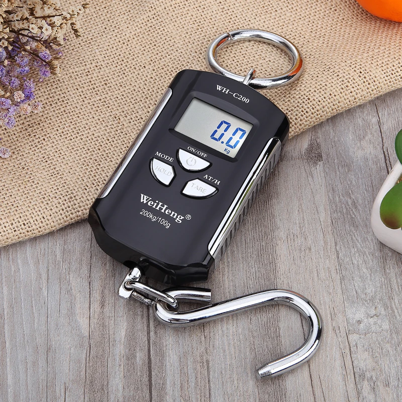 Industrial 200kg/100g Portable Digital Crane Scale Heavy Duty Hanging Hook Scale Electronic Balance Fishing weight