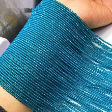 Бусины россыпью синего цвета шпинель круглая граненая 2 мм 1" для изготовления ювелирных изделий DIY FPPJ бусины натуральный драгоценный камень