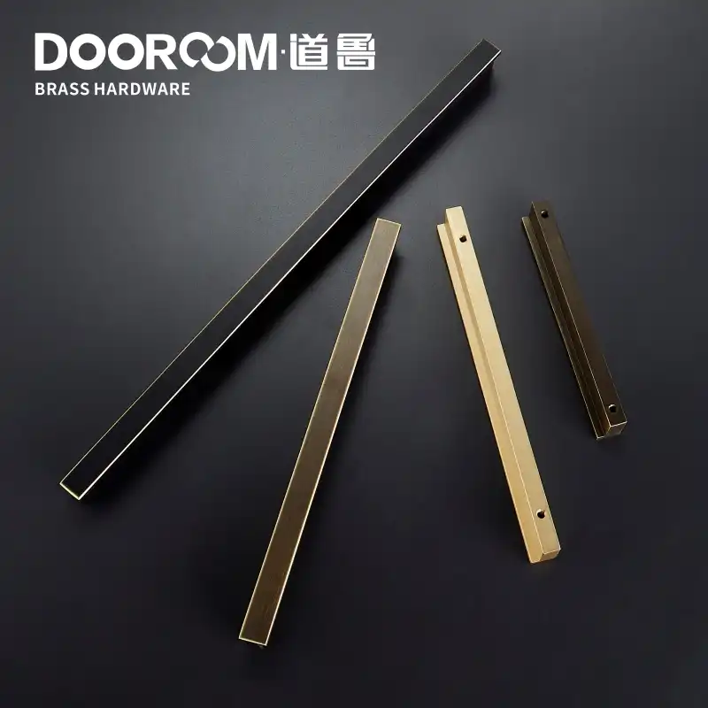 Dooroom Zoe Brass Furniture Handles Long Modern Matt Wardrobe