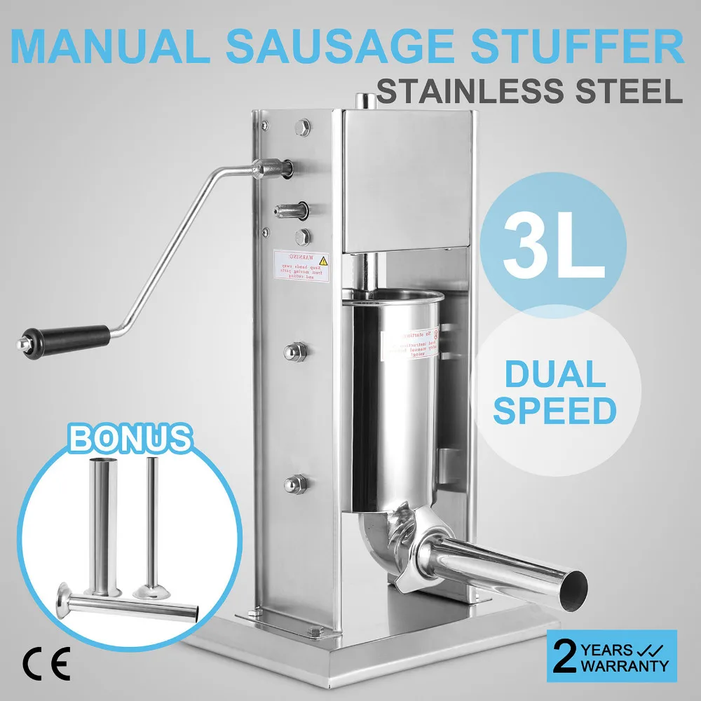 Профессиональный 3L колбасный шприц наполнитель вертикально расположенная нержавеющая сталь Колбаса чайник
