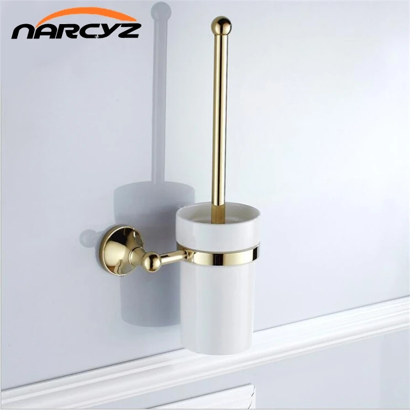 Gold Brass Bathroom Toilet Ceaner Brush Holder Archaize Toilet Rack