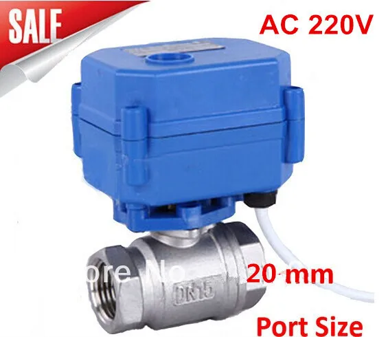 

Motorized Ball Valve 3/4" DN20 AC220V 2 way Stainless Steel 304 Electric Ball Valve ,CR03 Wire