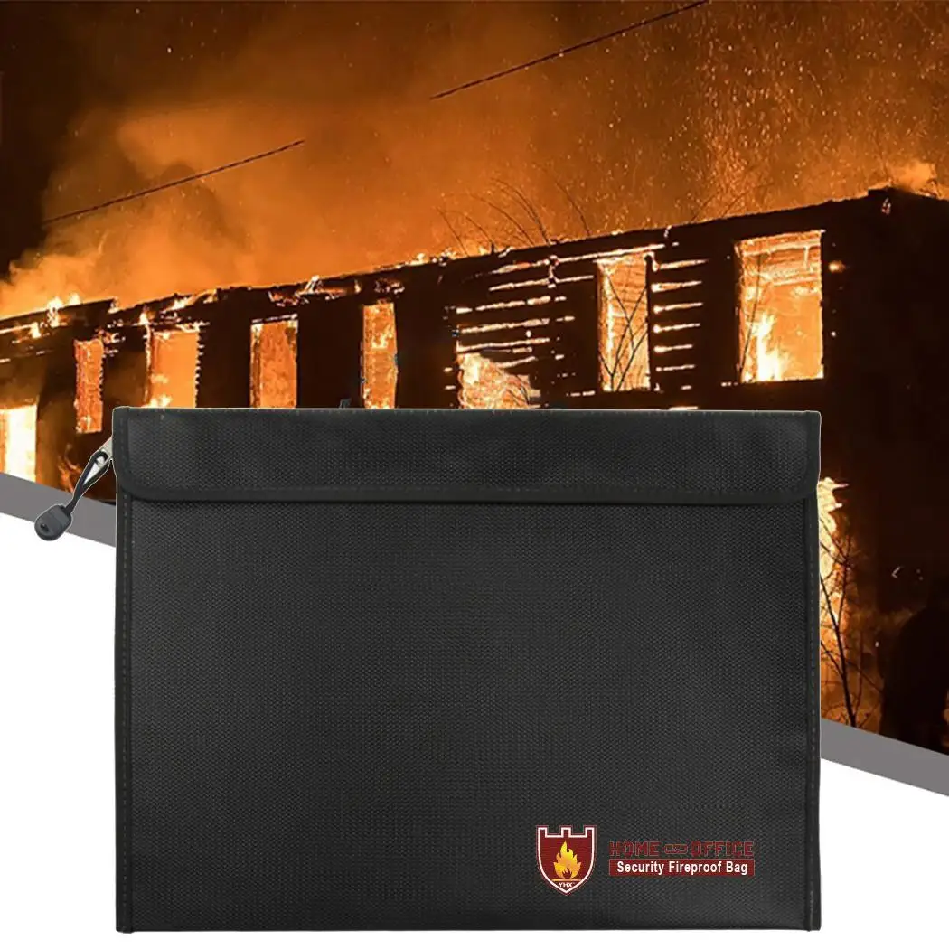 

Fireproof File Folder Durable Water Resistant Document Bag Office Versatile Lightweight and portable Supplies