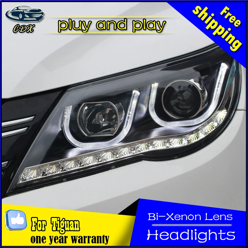 Head lamp 2010-2012 For vw tiguan headlights Angel Eyes car styling LED DRL Q5 bi xenon lens parking xenon H7 led headlights