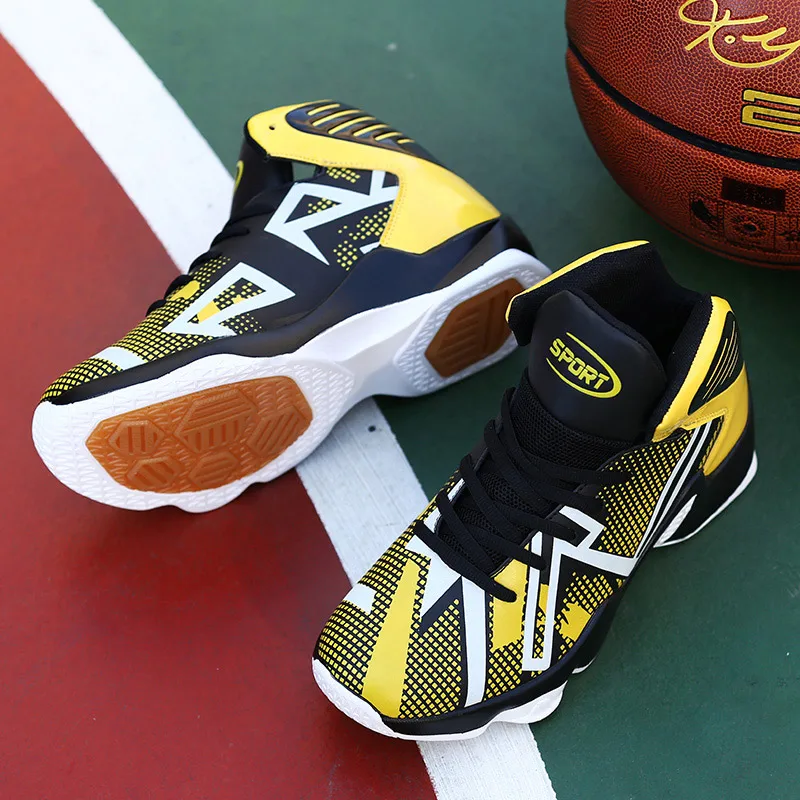 Transpirable zapatos de baloncesto de los hombres al aire libre de alta arriba zapatillas de deporte cesta homme amortiguación zapatos de deporte Hombre zapatos de baloncesto