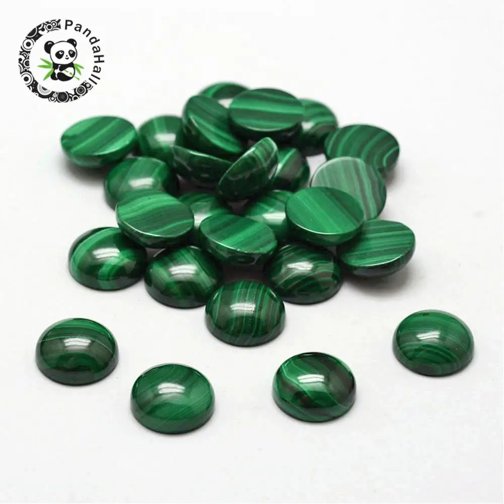 

Dome Natural Malachite Cabochons, 10x4mm