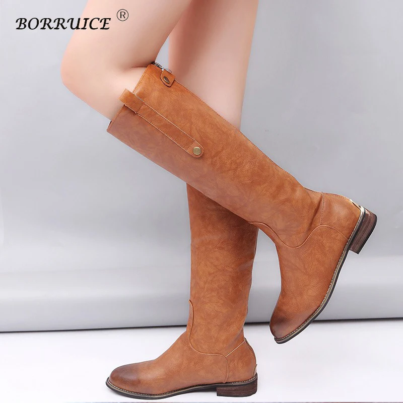 

BORRUICE 201 Autumn And Winter New Long Tube Women Boots Keep Warm Windproof Rubber Boots Fashion Winter Boots Women zapatos