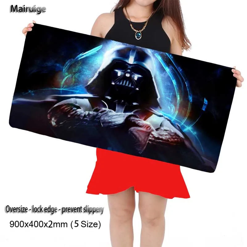 

Free Shipping New Super Large Size 90*40 Darth Vader Star Wars Mouse Pads Speed Computer Gaming Mouse Pad Locking Edge Table Mat