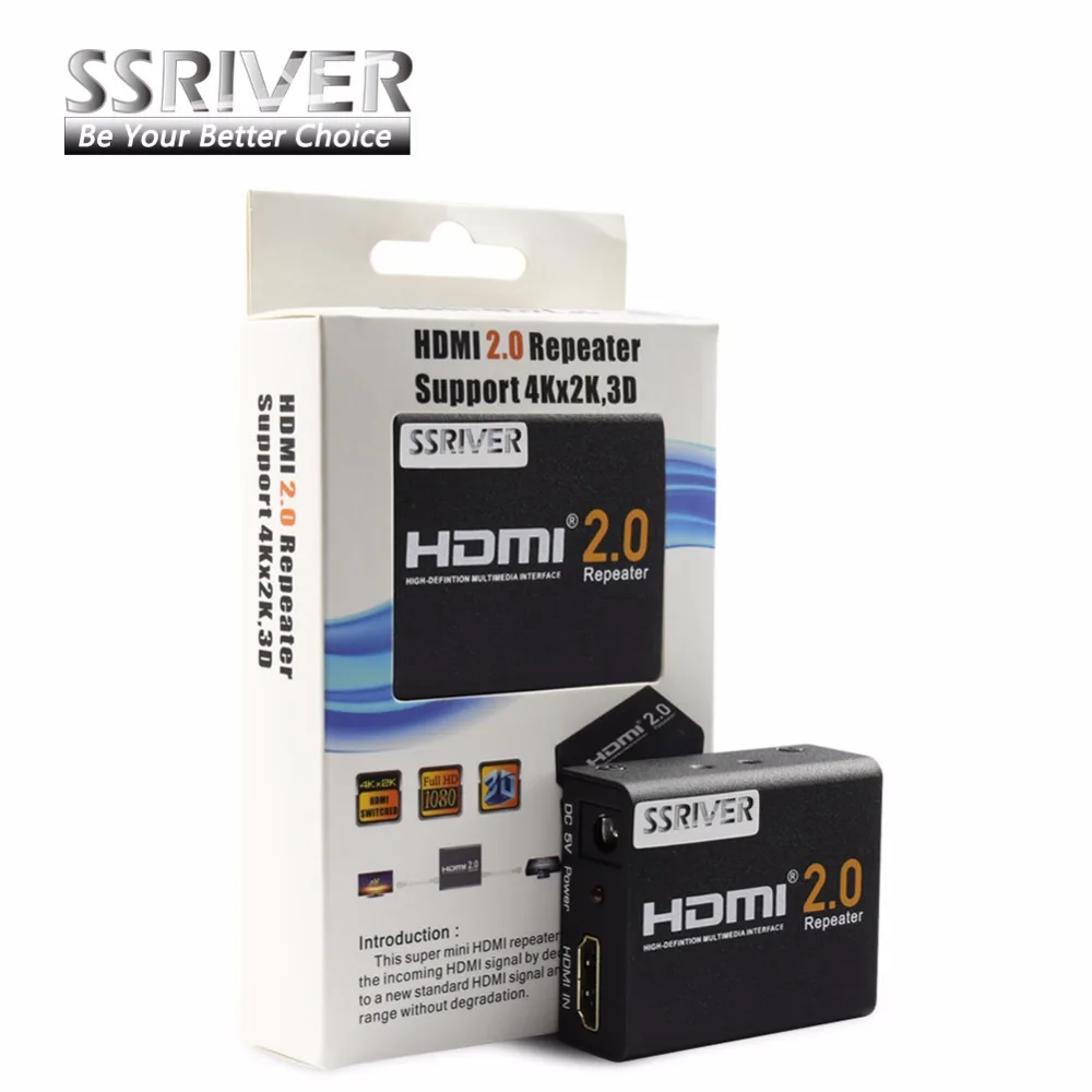 Ssriver 4 К HDMI 2 0 репитер 2160 Extender 1080 P 3D адаптер Усилитель сигнала 95 Гбит более HDTV |