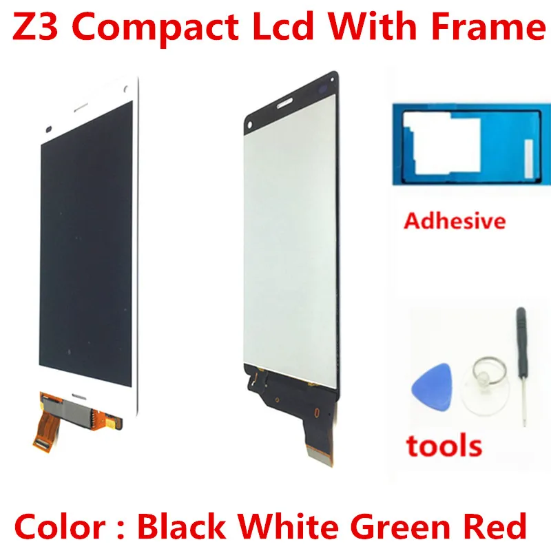 

LCD For SONY Xperia Z3 Compact Display Touch Screen with Frame plug back cover Z3 Mini D5803 D5833 For SONY Z3 Compact LCD