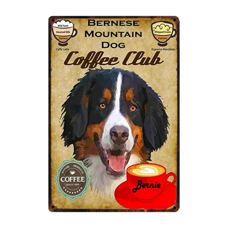 

[ Kelly66 ] Dogs Coffee Metal Sign Tin Poster Home Decor Bar Wall Art Painting 20*30 CM Size y-2200