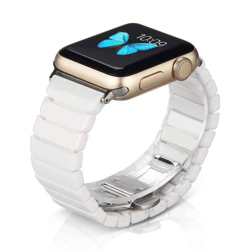Керамический ремешок в виде бабочки для apple watch 5 4 44 мм 40 iwatch series 3 2 1 наручных часов
