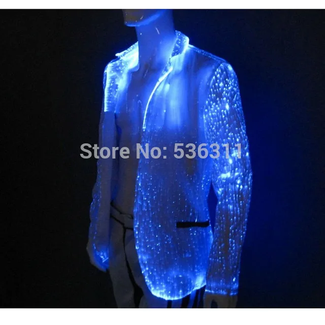 Autumn winter led casual luminous jacket Fiber Optic