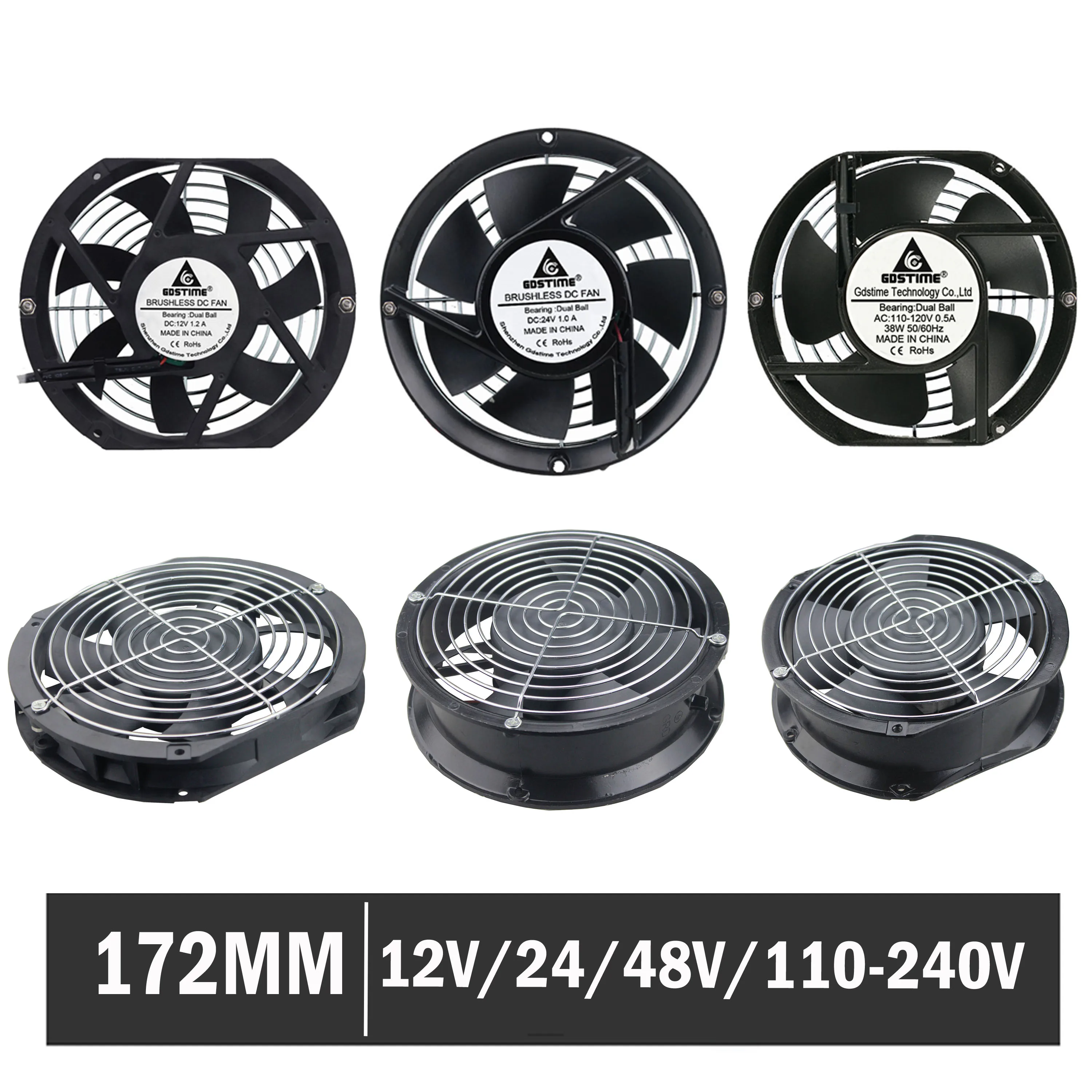 Metal 17251 High Pressure Axial Fan 172X152X51 Waterproof 250cfm