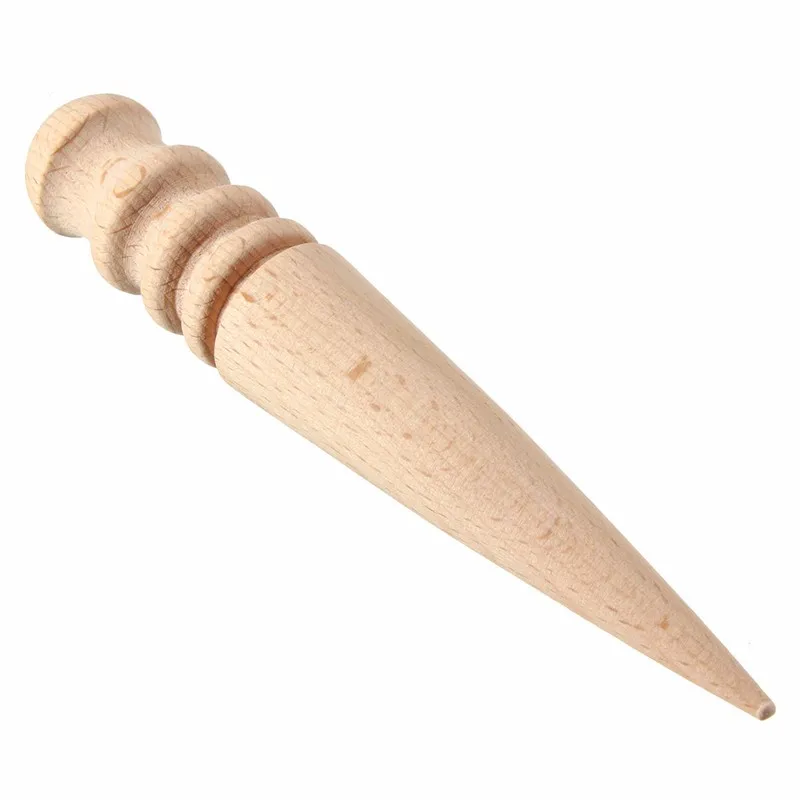 KiWarm кожевенное ремесло ручной инструмент для шитья регулируемый кожаный край слайкер круглый деревянный набор шил удар Groover нож инструмент - Цвет: Round bar