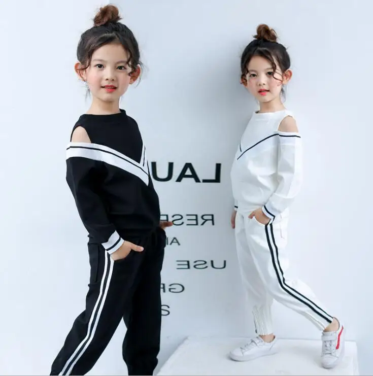 

Sports suit boy girl autumn childrens sweatshirts clothing toddler sportswear Underwear Long-sleeved T-shirt Trousers 3-13