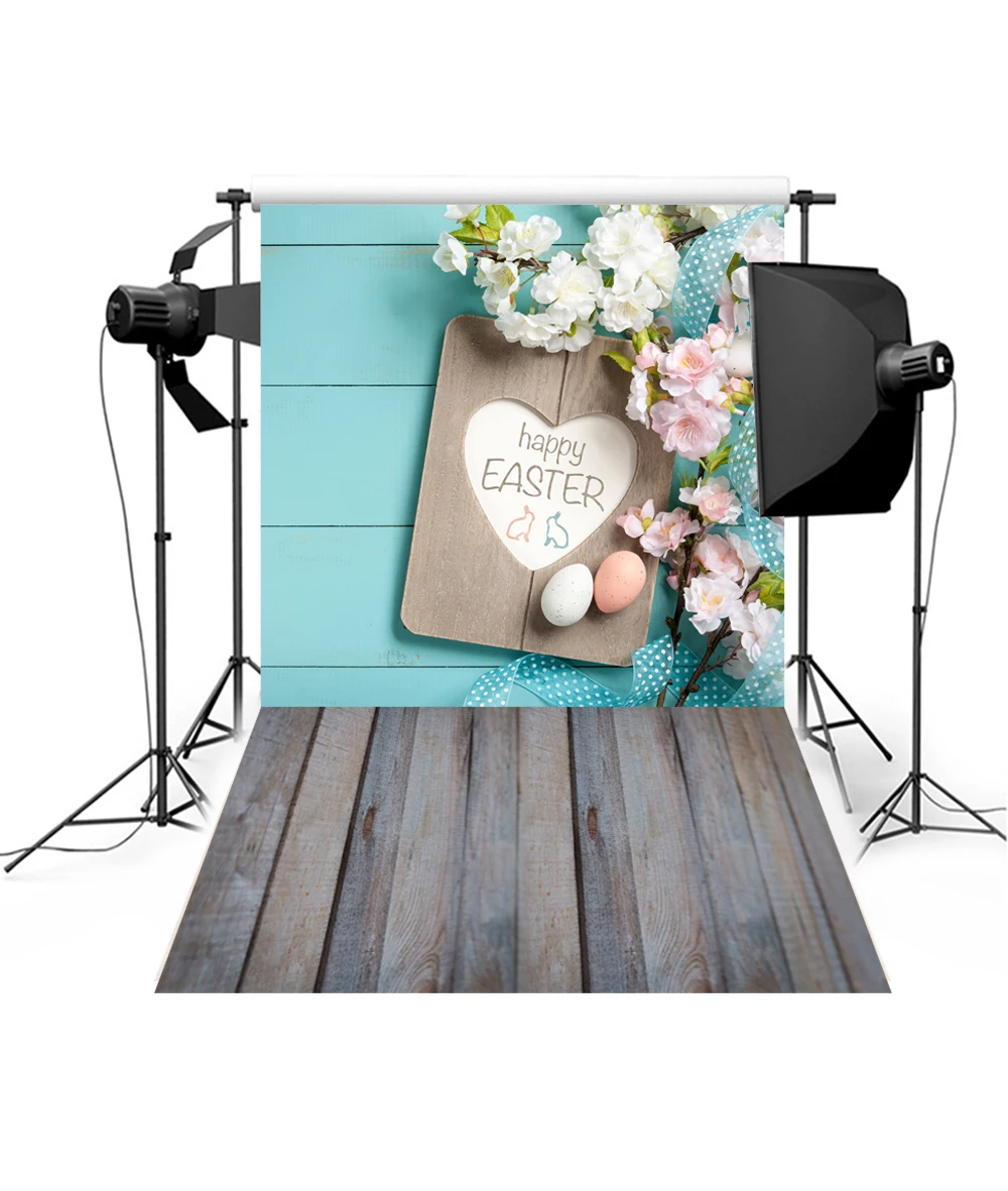 7x10 FT Hello Vinyl Photography Backdrop,Hello Spring Printed in White Hand Lettering Design on Watercolor Pastel Blue Background for Photo Backdrop Baby Newborn Photo Studio Props