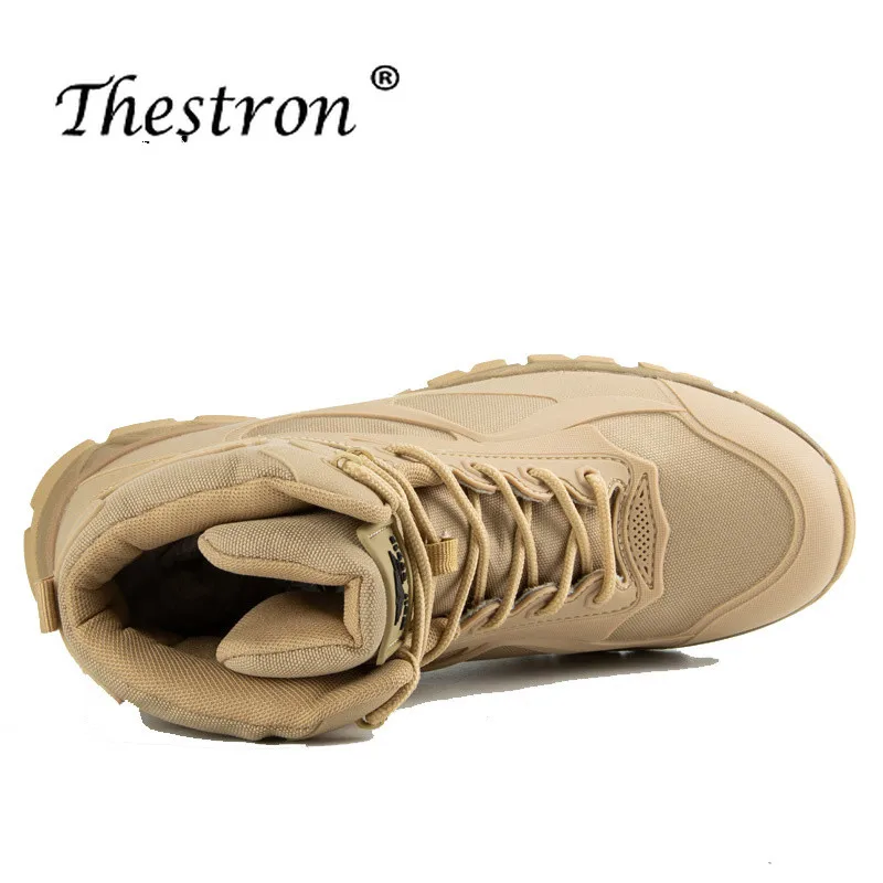Thestron رجل حذاء للسير مسافات طويلة حجم 40-45 رجل التكتيكية الأحذية الخريف الشتاء الرحلات التمهيد الرجال العسكري الأسود الرمال اللون الجبلية حذا...