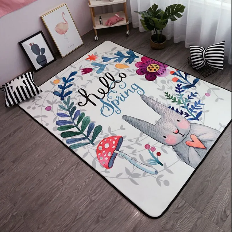 

Cartoon Animals Rug Rabbit/Flamingo Rectangle Carpets For Living Room Bedroom Home Decor Tapete Child/Kids Antiskid soft Mat