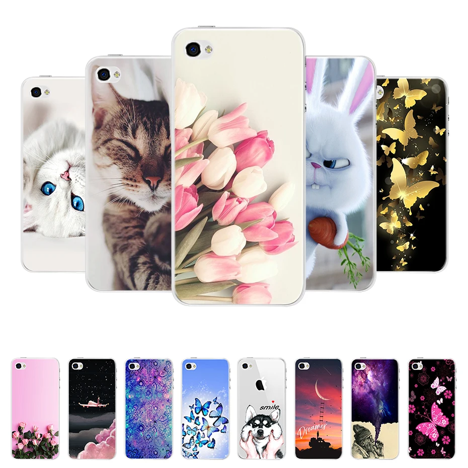 TPU Soft Covers For iPhone 4 Case Silicon for iPhone 4s Phone Case for Apple iPhone 4 4s Bumper Case Funda on iPhone4 Back Cover