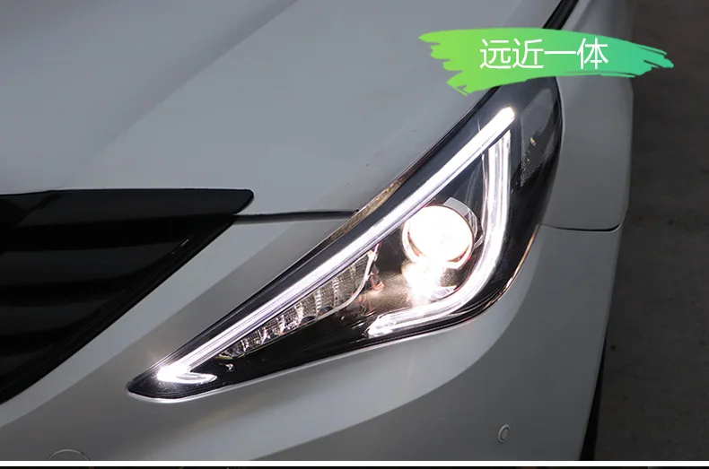 Автомобильный стиль для hyundai Sonata фары 2011- Sonata 8 светодиодный фонарь DRL Bi Xenon объектив Высокий Низкий луч светодиодный динамический сигнал поворота