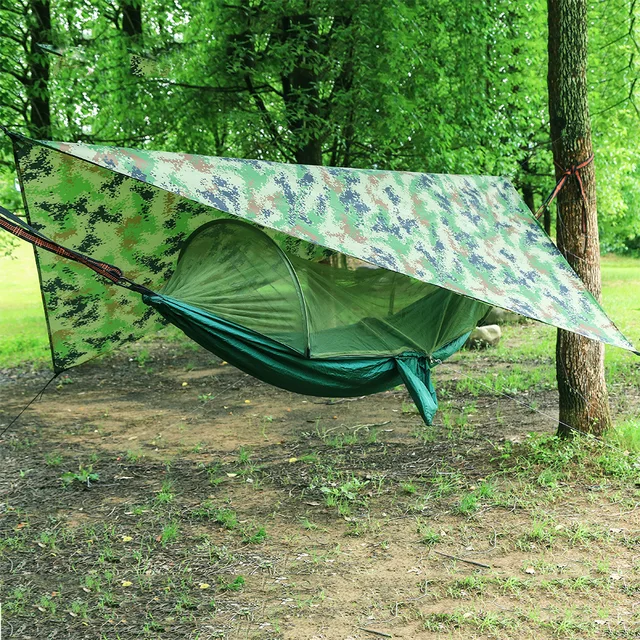 Netting Hammock Tent With Waterproof Canopy  5