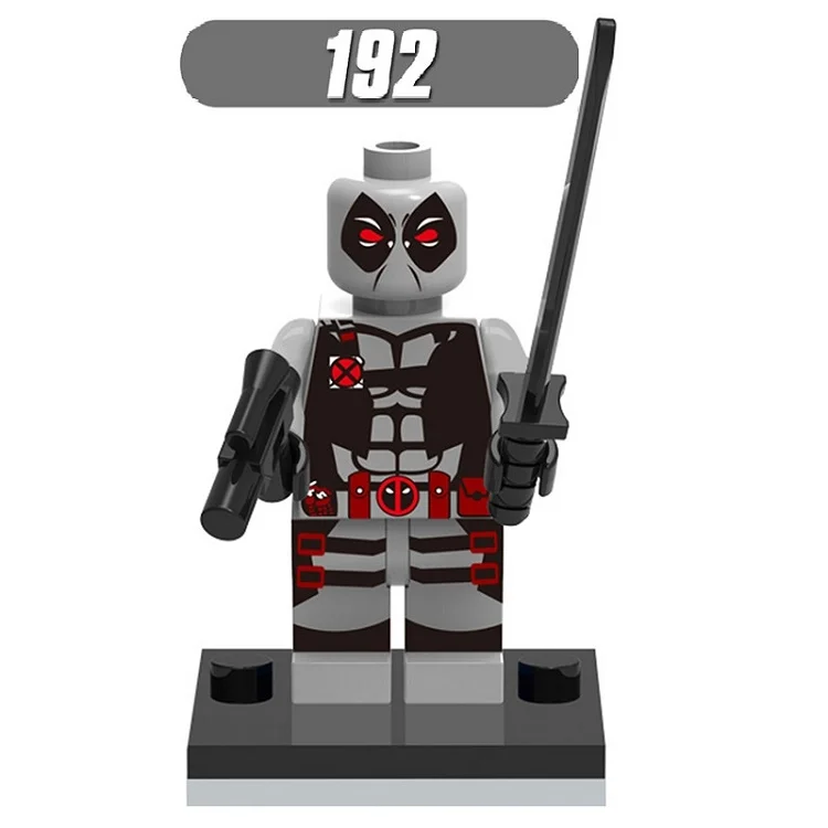 

20pcs Super Heroes Model X-Man White Red Gray Deadpool Weapon Bricks Building Blocks Toys for children Gift XH 189