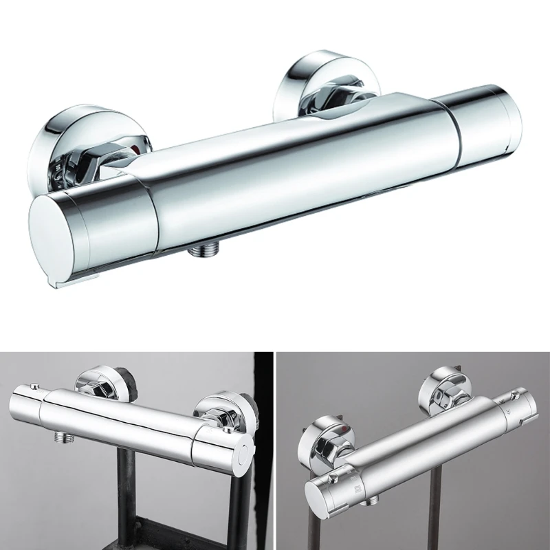 

Thermostatic Control Mixing Valve Wall Bathroom Smart Shower Faucet Taps Mixer Chrome finished Bathroom Shower Set-M52